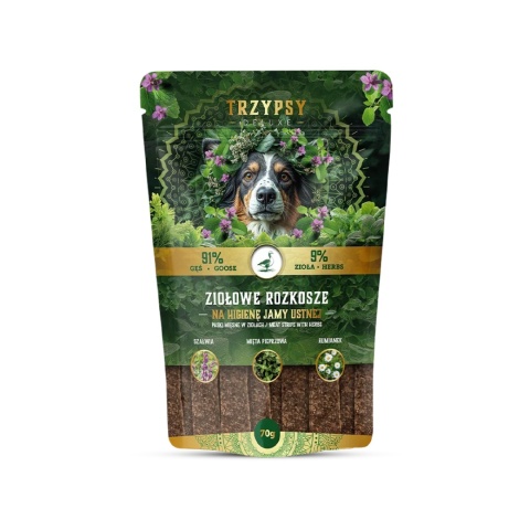 TRZYPSY - Ziołowe Rozkosze : Paski z Gęsi na higienę jamy ustnej 70g