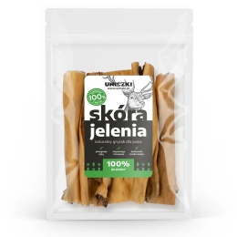 UNISZKI Skóra jelenia naturalny gryzak dla psa 100g