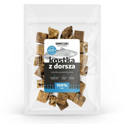 UNISZKI Chrupiące Kostki z dorsza dla psa 100g