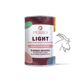 Monobiałkowa karma mokra Light z koziną i warzywami dla psów dorosłych PERRO 400g – Pieskobox