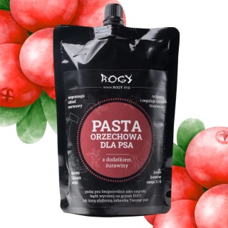 ROGY Masło Orzechowe z Żurawiną dla Psa 300g