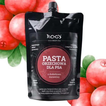 ROGY Masło Orzechowe z Żurawiną dla Psa 300g