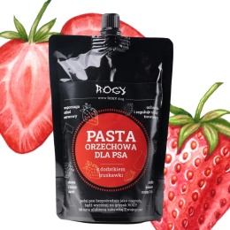 Masło orzechowe dla psa z truskawką Rogy 400g – Pieskobo