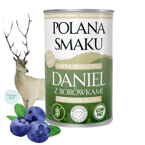 Polana Smaku – Daniel z borówkami 400g – Karma mokra dla psa – Pieskobox