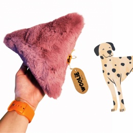 Troolie Różowe WoolieWhillie – pluszowa zabawka z piszczącą niespodzianką dla psa