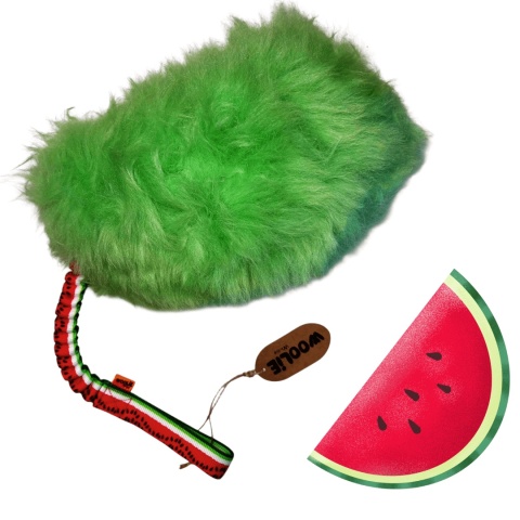 Arbuzowy Szarpak ze Skóry Owczej dla Psa – WoolieWhillie