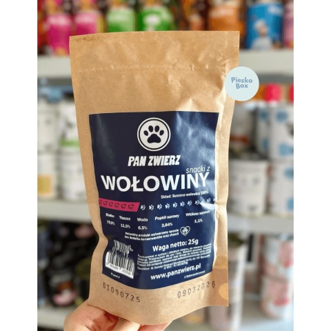 Pan Zwierz – Naturalne smaczki mięsne Wołowina 25g