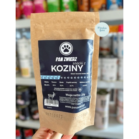 Pan Zwierz - Kozina 25g - Naturalne, suszone smaczki