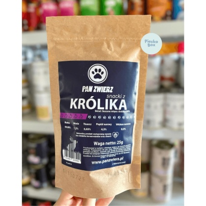Pan Zwierz - Naturalne czipsy mięsne dla psa z królika 25g