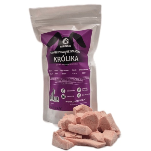 Pan Zwierz – Liofilizowane smaczki z królika dla psa70g pieskobox