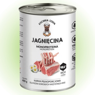 Kuchnia Szefa – karma mokra dla psa z JAGNIĘCINĄ 400g