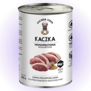 Kuchnia Szefa – karma mokra dla psa z KACZKĄ 400g