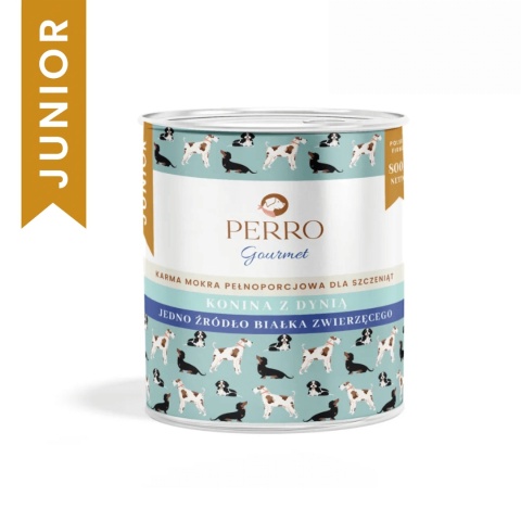 Perro JUNIOR – Mokra karma z koniną i dynią dla szczeniąt 800g