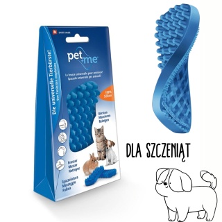Pet+Me - silikonowa szczotka dla szczeniąt lub psów bez podszerstka (niebieska)