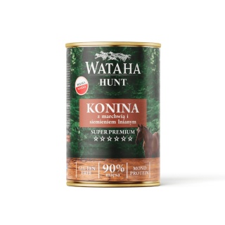 Wataha Hunt – Konina z marchewką i siemieniem lnianym karma mokra 400g