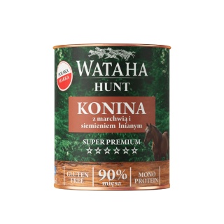 Wataha Hunt – Konina z marchewką i siemieniem lnianym karma mokra 800g