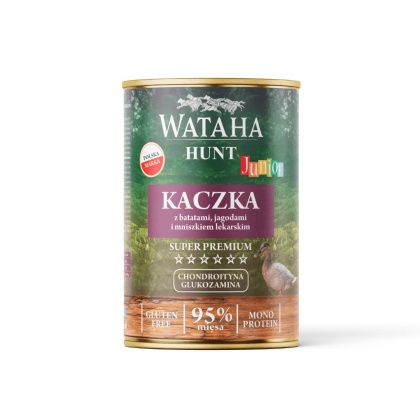 Wataha Hunt Junior - Kaczka z batatami i jagodami karma mokra 400g
