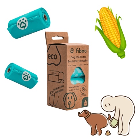 Fiboo kompostowalne woreczki na psie odchody 8-pak ekologiczne