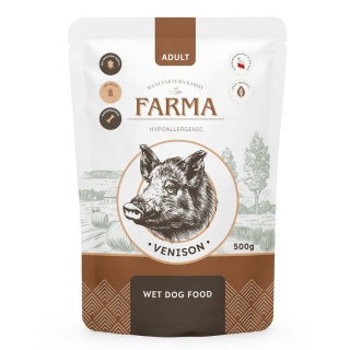 FARMA Manufaktura mokra karma dla psa Dziczyzna Saszetka 500g