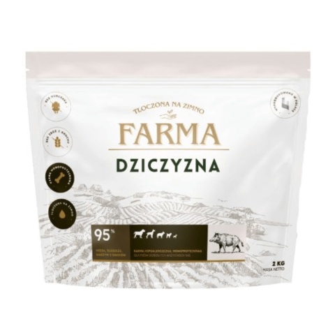 Farma Dziczyzna karma dla psa tłoczona na zimno 2kg