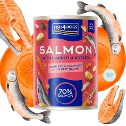 Fish4Dogs łosoś z marchewką i ziemniakami karma mokra dla psa 395g