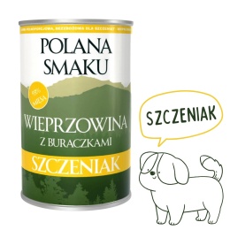 Polana Smaku wieprzowina z buraczkami karma mokra dla szczeniąt 400g