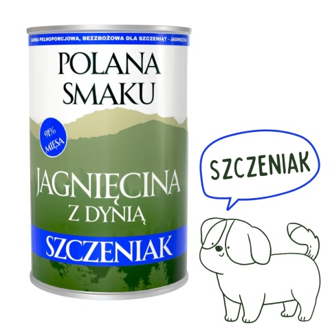 Polana Smaku jagnięcina z dynią karma mokra dla szczeniąt 400g