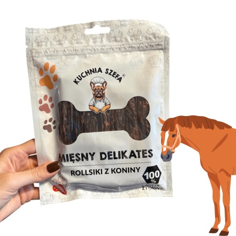 Kuchnia Szefa Rollsiki z koniny dla psa – naturalne cygara do żucia