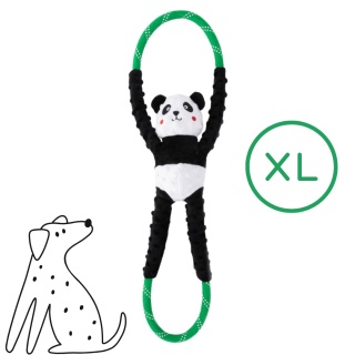 ZippyPaws - pluszowy szarpak do przeciągania dla psa Panda na linie