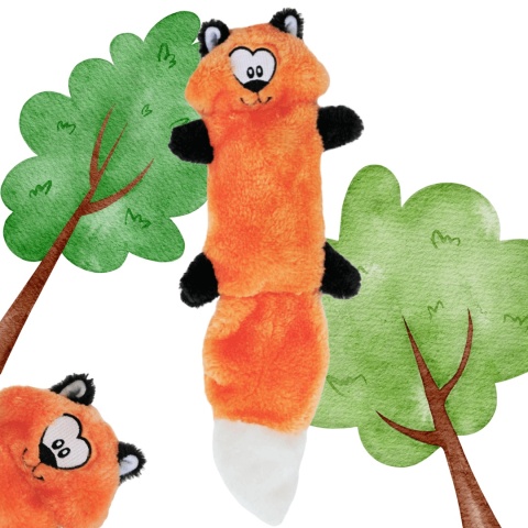 ZippyPaws Lisek Zingy – pluszowa zabawka dla psa z trzema piszczałkami