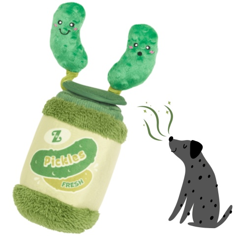 ZippyPaws Słoik z Piklami – interaktywna zabawka węchowa dla psa z piszczącymi ogórkami