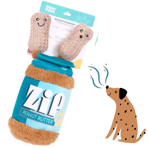 ZippyPaws Słoik z Masłem Orzechowym – interaktywna zabawka węchowa dla psa z piszczącymi elementami