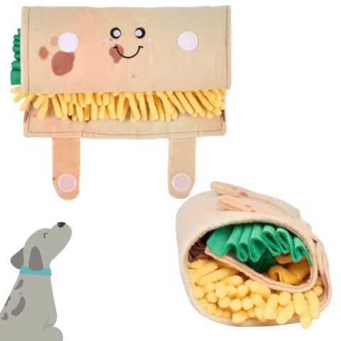 ZippyPaws Snufflerz Burrito – interaktywna mata węchowa dla psa w formie burrito z ukrytymi warstwami na smakołyki