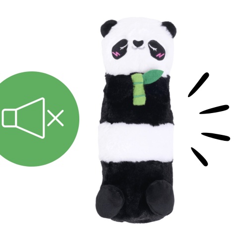 ZippyPaws Panda Snoozies – miękka ultrasoniczna zabawka dla psa średniego i dużego, z cichą piszczałką Shhhqueaker