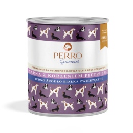 Karma mokra PERRO Sarna z korzeniem pietruszki 800g w puszce – naturalna, mięsna karma dla psa bez zbóż pieskobox