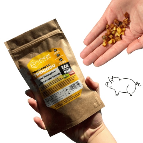 Mini treningówki z mięsa wieprzowego dla psa – naturalne przysmaki Meat Stuff 80 g od PieskoBox