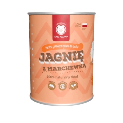 Hau Now - Jagnięcina z marchewką karma mokra dla psa 400g