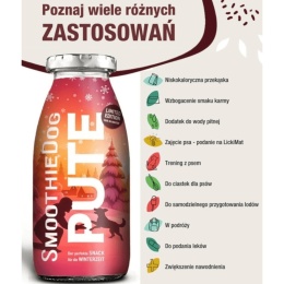 Świąteczne smoothie dla psa SmoothieDog z indykiem i warzywami w butelce 250 ml