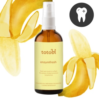Totobi Enzymfresh – Enzymatyczny odświeżacz do pyszczka dla psa BANAN 100 ml