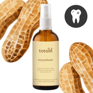 Totobi Enzymfresh – Enzymatyczny odświeżacz do pyszczka dla psa MASŁO ORZECHOWE 100 ml