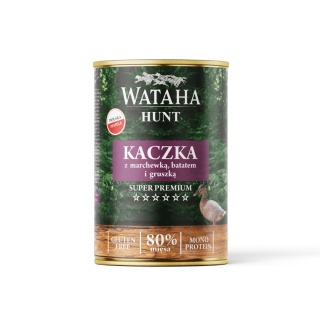 Wataha Hunt – Kaczka z marchewką, batatem i gruszką karma mokra 400g
