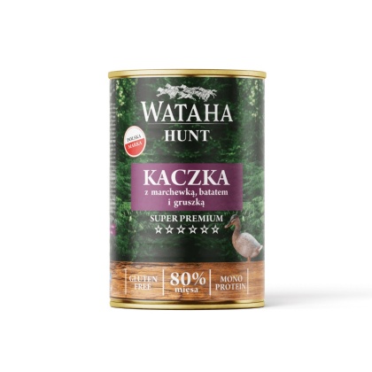 Wataha Hunt - Kaczka z marchewką, batatem i gruszką karma mokra 400g