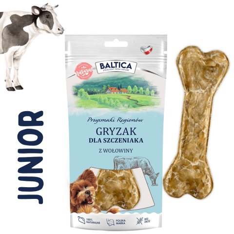 Baltica wołowa kość dla szczeniąt naturalny gryzak dla młodego psa