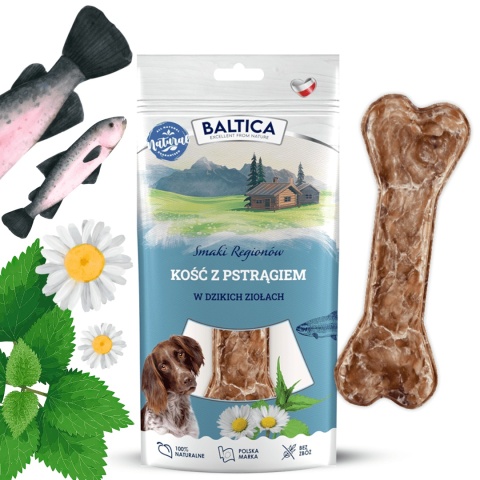 Baltica kość z pstrągiem w dzikich ziołach naturalny gryzak dla psa