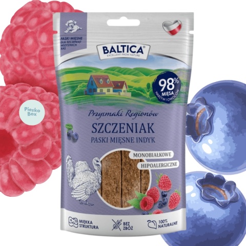 paski mięsne indyk dla szczeniaka baltica przysmaki puppy