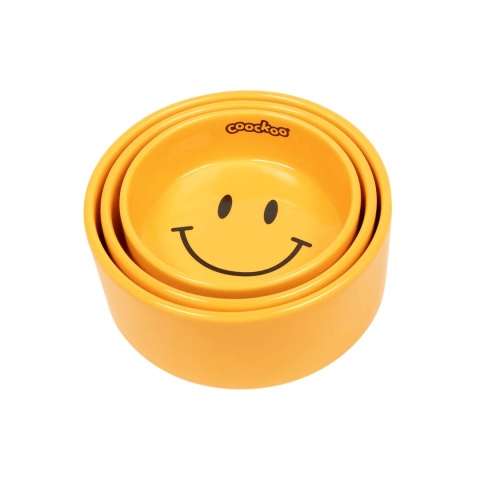 coockoo miska ceramiczna dla psa żółta smiley - rozmiary