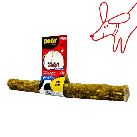 paluch ze żwaczem dla psa 20 cm naturalny gryzak wołowy