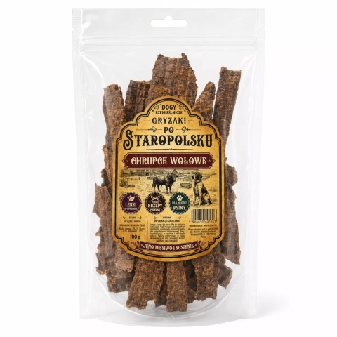 DOGY Paluchy z Płuc Wołowych 100g naturalne Gryzaki Po Staropolsku dla psa