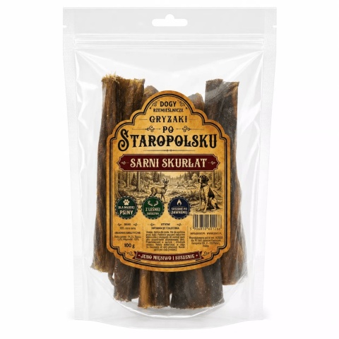 DOGY Suszona Skóra Sarny 100g naturalne Gryzaki Po Staropolsku dla psa