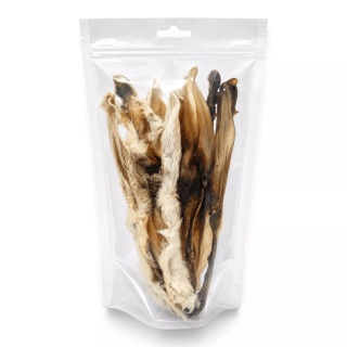 DOGY Suszone Uszy Królicze z Sierścią i Bez 250g - naturalne Gryzaki Po Staropolsku dla psa